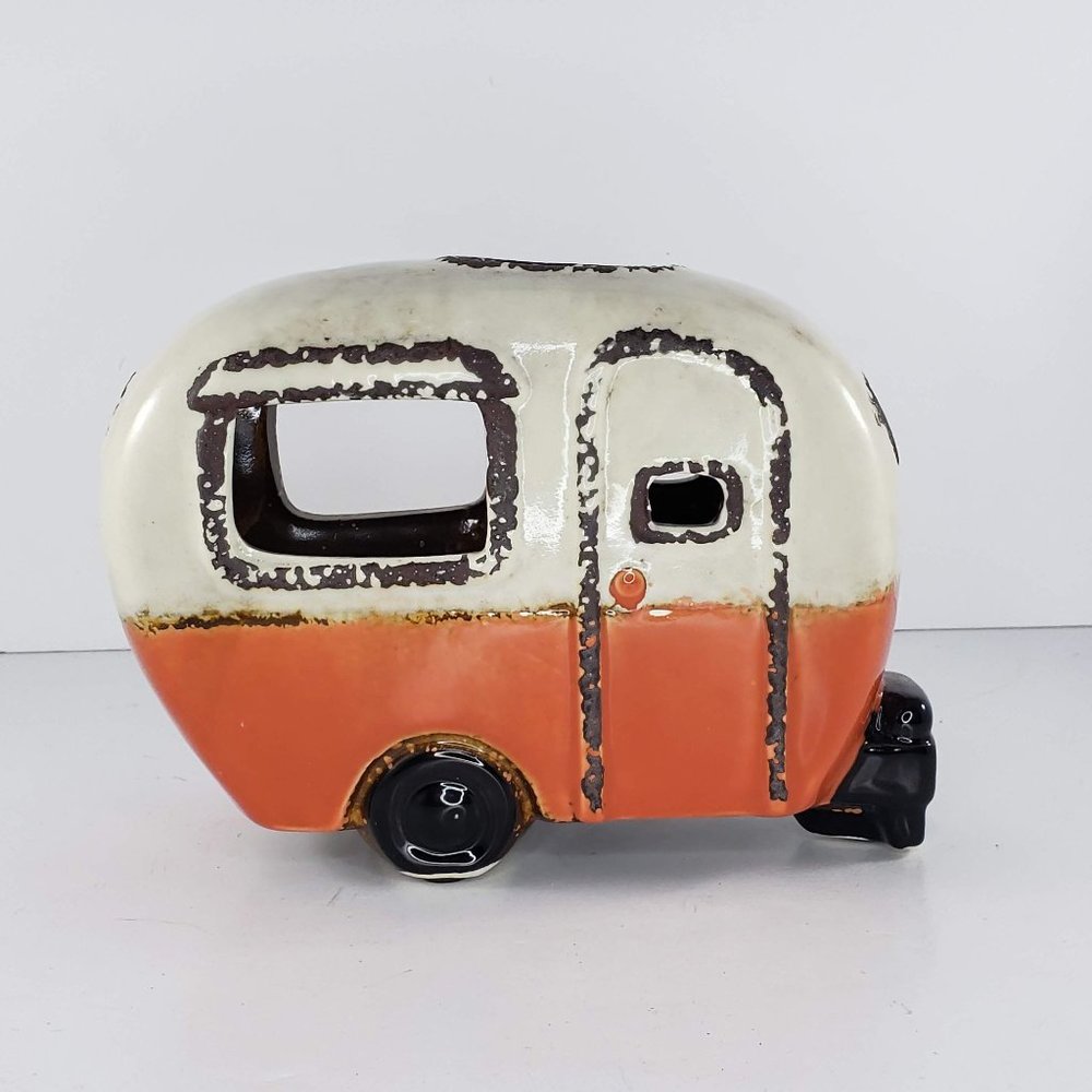 Camper Tabletop Nightlight RV Camping Decor Retro Orange *Missing Light Cord*